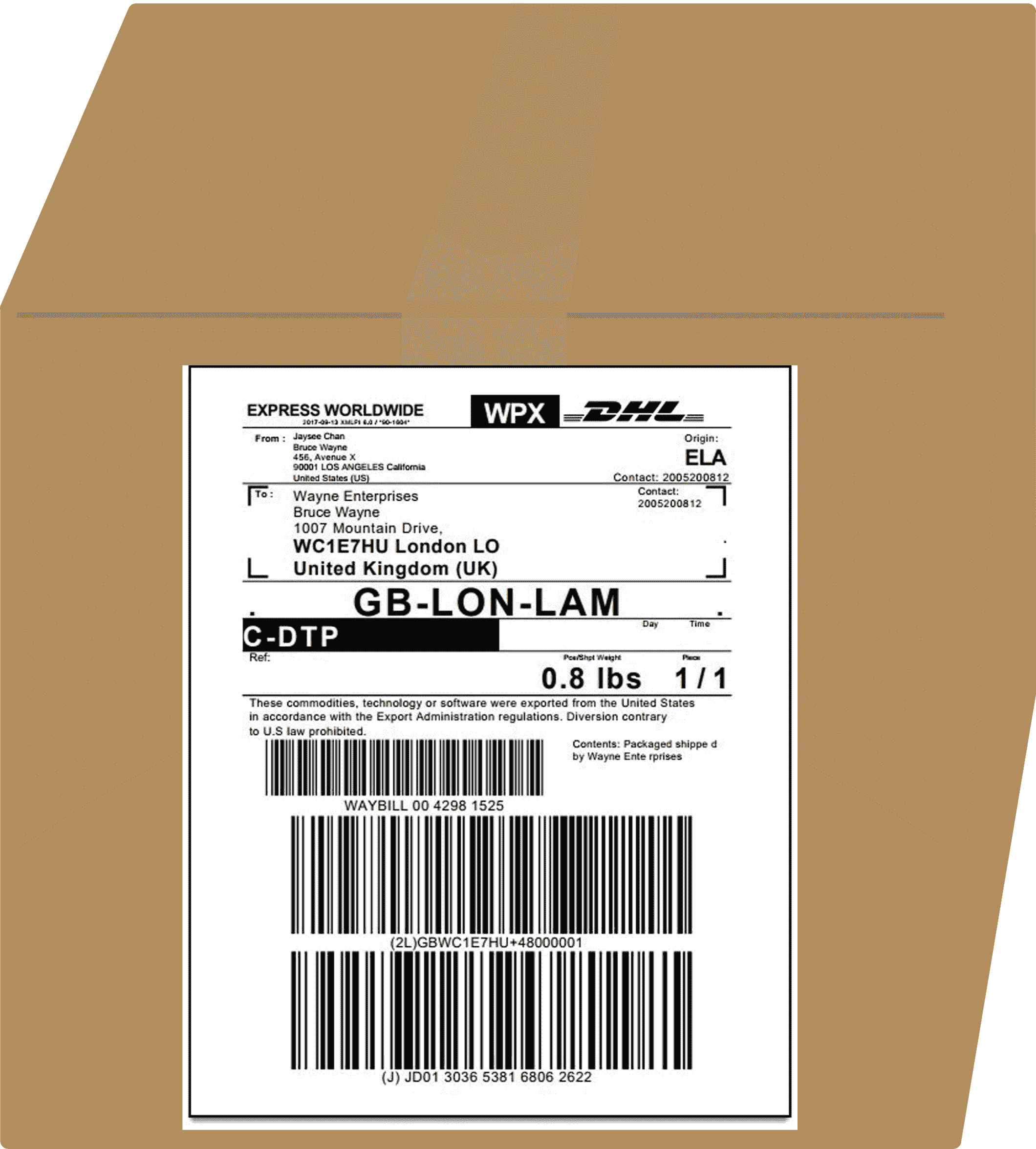  DHL Shipping Label